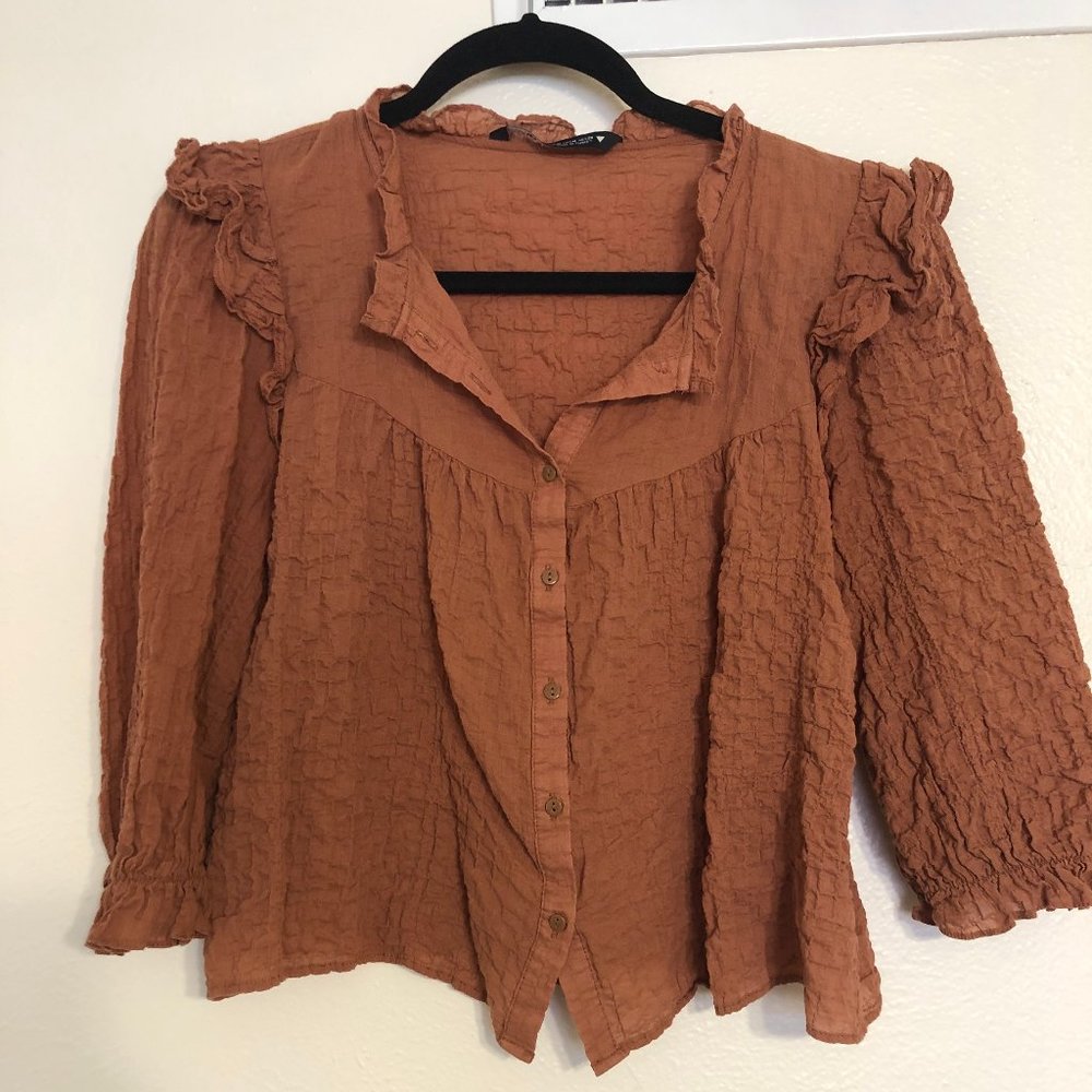 Burnt orange/mauve ZARA top